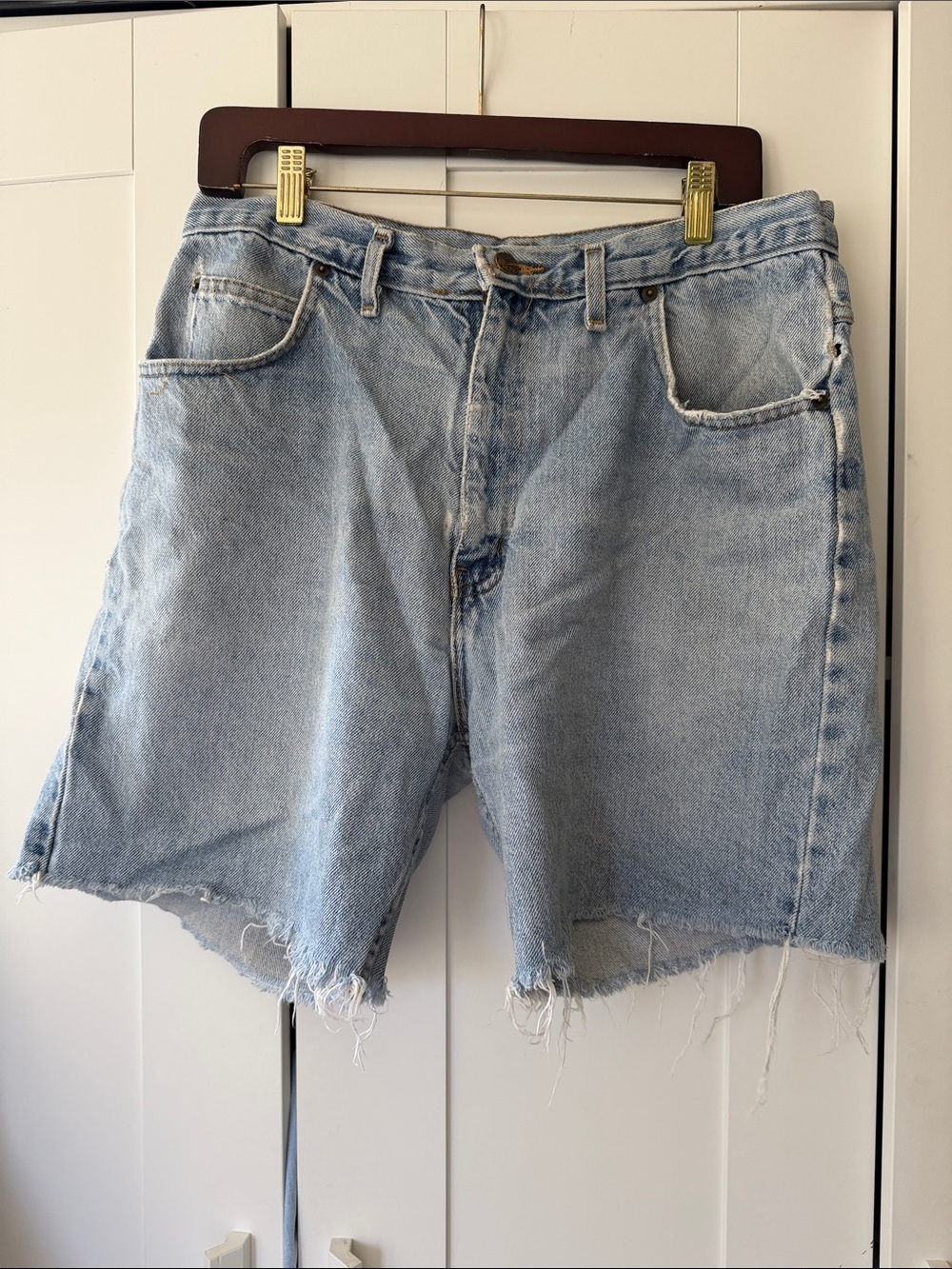 Baggy Light Blue Denim Cutoff Shorts